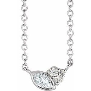 Sterling Silver Sapphire & .03 CTW Diamond 18