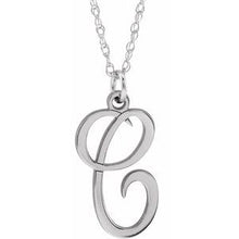 Charger l&#39;image dans la galerie, Sterling Silver Script Initial C 16-18&quot; Necklace
