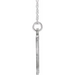 Sterling Silver Script Initial H 16-18" Necklace