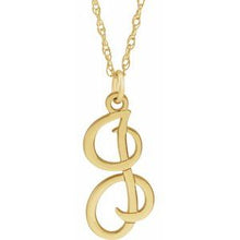 Charger l&#39;image dans la galerie, 14K Yellow Gold-Plated Sterling Silver Script Initial I 16-18&quot; Necklace
