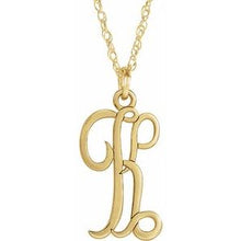 Charger l&#39;image dans la galerie, 14K Yellow Gold-Plated Sterling Silver Script Initial K 16-18&quot; Necklace
