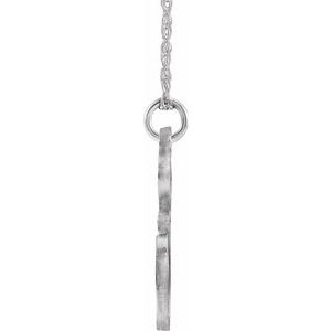 Sterling Silver Script Initial E 16-18" Necklace