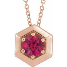 Charger l&#39;image dans la galerie, Collier géométrique rubis rose 14K 16-18 &quot;

