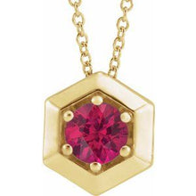 Load image into Gallery viewer, 14K Yellow Ruby Geometric 16-18&quot; Necklace
