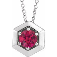 Load image into Gallery viewer, 14K White Ruby Geometric 16-18&quot; Necklace
