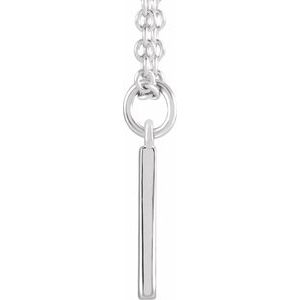 Sterling Silver Initial A Dangle 18" Necklace