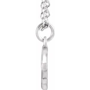 Sterling Silver Initial F Dangle 18" Necklace