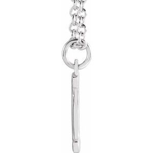 Sterling Silver Initial I Dangle 18" Necklace