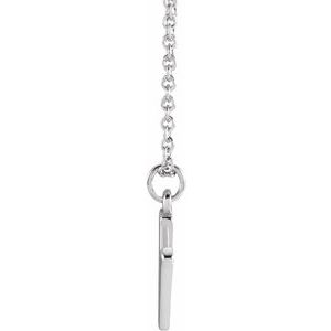 Sterling Silver Initial N Dangle 18" Necklace