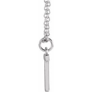 Sterling Silver Initial T Dangle 18" Necklace