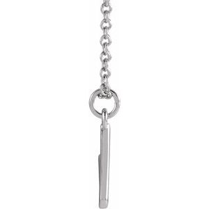 Sterling Silver Initial V Dangle 16" Necklace
