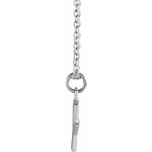 Sterling Silver Initial Y Dangle 18" Necklace