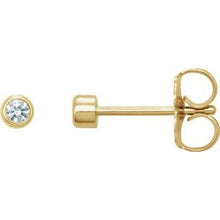 Load image into Gallery viewer, 14K Yellow .02 CTW Diamond Micro Bezel-Set Pair of Earrings
