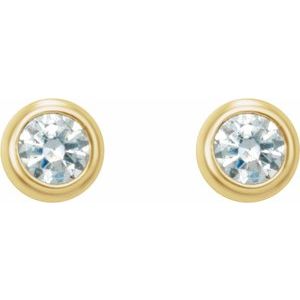 Round Micro Bezel-Set Earrings