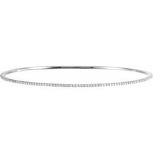 Load image into Gallery viewer, 14K White 1 CTW Diamond Stackable Bangle 8&quot; Bracelet
