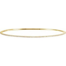 Load image into Gallery viewer, 14K Yellow 1 CTW Diamond Stackable Bangle 8&quot; Bracelet

