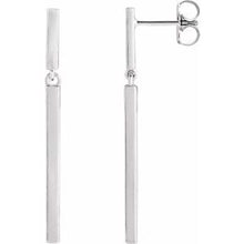 Load image into Gallery viewer, Sterling Silver 25.9x1.8 mm Articulated Bar Earrings
