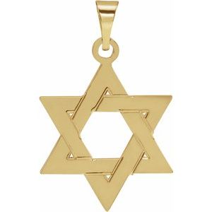 14K Yellow 17x15 mm Star of David Pendant