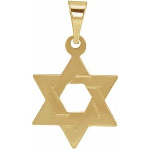 14K Yellow 14x12 mm Star of David Pendant