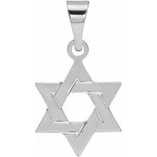 Load image into Gallery viewer, 14K White 12x9 mm Star of David Pendant
