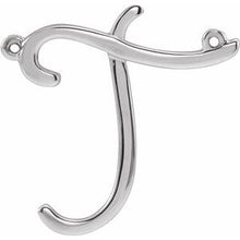 Load image into Gallery viewer, Sterling Silver Script Initial T 16&quot; Necklace

