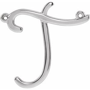Sterling Silver Script Initial T 16" Necklace