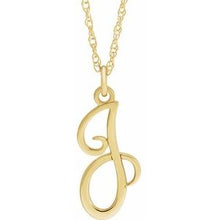 Charger l&#39;image dans la galerie, 14K Yellow Gold-Plated Sterling Silver Script Initial J 16-18&quot; Necklace

