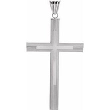 Load image into Gallery viewer, Sterling Silver 57.5x38.5 mm Hollow Cross Pendant
