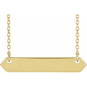 18K Yellow Gold-Plated Sterling Silver 33x6 mm Geometric 16-18" Necklace