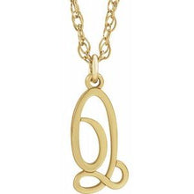 Charger l&#39;image dans la galerie, 14K Yellow Gold-Plated Sterling Silver Script Initial Q 16-18&quot; Necklace
