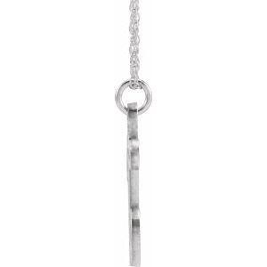 Sterling Silver Script Initial U 16-18" Necklace