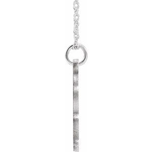 Sterling Silver Script Initial R 16-18" Necklace