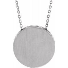Load image into Gallery viewer, Sterling Silver 17 mm Scroll Disc 16-18&quot; Necklace
