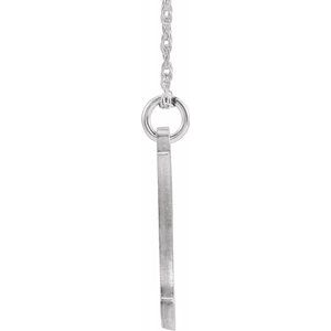 Sterling Silver Script Initial M 16-18" Necklace