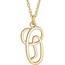 Charger l&#39;image dans la galerie, 14K Yellow Gold-Plated Sterling Silver Script Initial O 16-18&quot; Necklace
