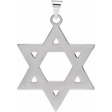 Load image into Gallery viewer, Sterling Silver 32x26 mm Star of David Pendant
