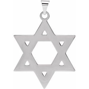 Sterling Silver 32x26 mm Star of David Pendant