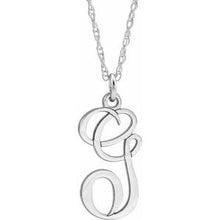 Load image into Gallery viewer, Sterling Silver Script Initial G 16-18&quot; Necklace
