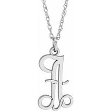 Load image into Gallery viewer, Sterling Silver Script Initial A 16-18&quot; Necklace
