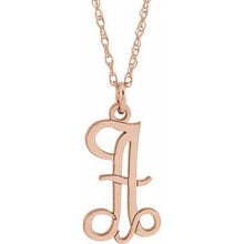 Charger l&#39;image dans la galerie, 14K Rose Gold-Plated Sterling Silver Script Initial A 16-18&quot; Necklace
