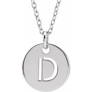 Sterling Silver Initial D 16-18