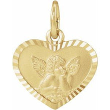 Load image into Gallery viewer, 14K Yellow 8x7 mm Heart Cherub Angel Medal
