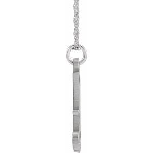 Sterling Silver Script Initial A 16-18" Necklace