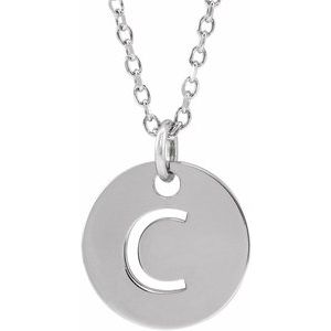 Sterling Silver Initial C 16-18