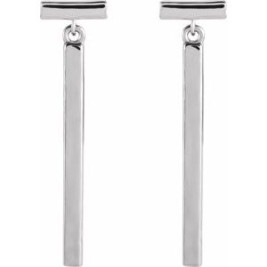 Sterling Silver Articulated Bar Earrings