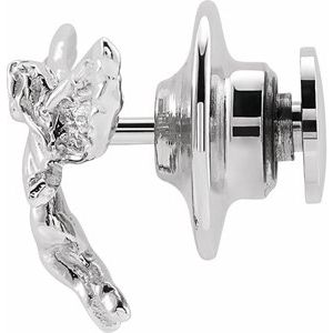 Sterling Silver 13x12 mm Dancing Angel Lapel Pin