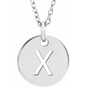 Sterling Silver Initial X 16-18