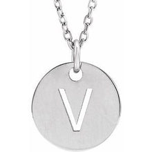 Load image into Gallery viewer, Sterling Silver Initial V 16-18&quot; Necklace

