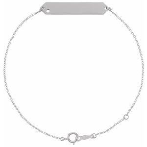 Sterling Silver .03 CT Diamond Geometric 7-8" Bracelet