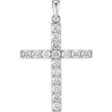 Load image into Gallery viewer, 14K White 1 5/8 CTW Diamond Cross Pendant
